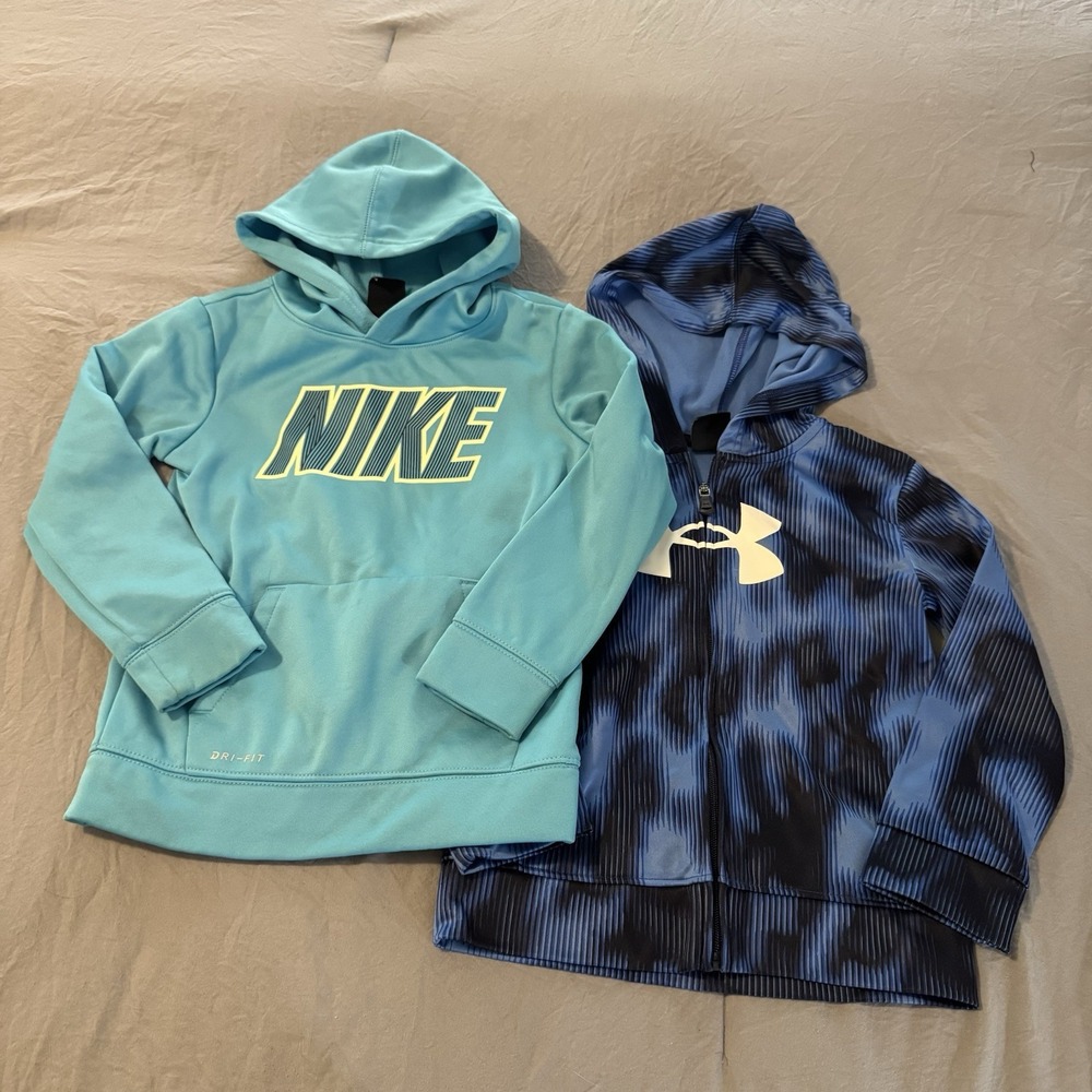 Lot Of 2 Hooded Athletic Track Jackets Sweatshirts Youth Size 5/6‎